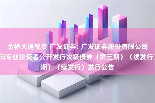 金桥大通配资 广发证券: 广发证券股份有限公司2025年面向专业投资者公开发行次级债券（第三期）（续发行）发行公告